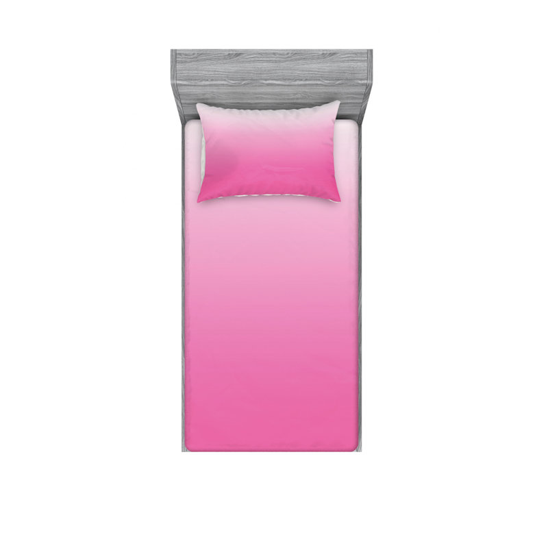 Microfiber Ombre Sheet Set, Pink, Twin Sheet Set with 1 Pillowcase