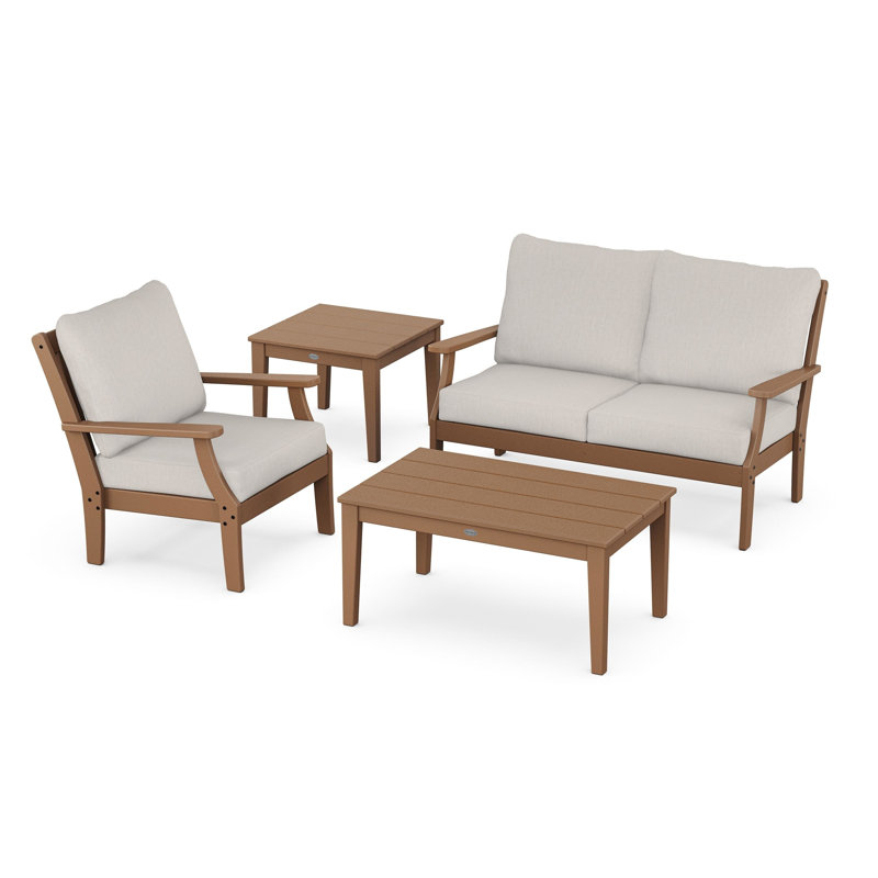 Braxton 4-Piece Deep Seating Set, Sand, Granite