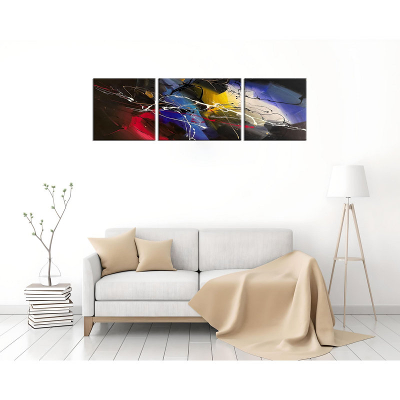 Elegant 3-Piece Decorative Canvas Painting Set, 100% Wooden Frame, 11.8 x 11.8 inches (2 Pieces) & 11.8 x 15.7 inches (1 Piece) | 50% Cotton / 50% Polyester, Stunning Digital Print | Perfect for Home Décor & Living Spaces