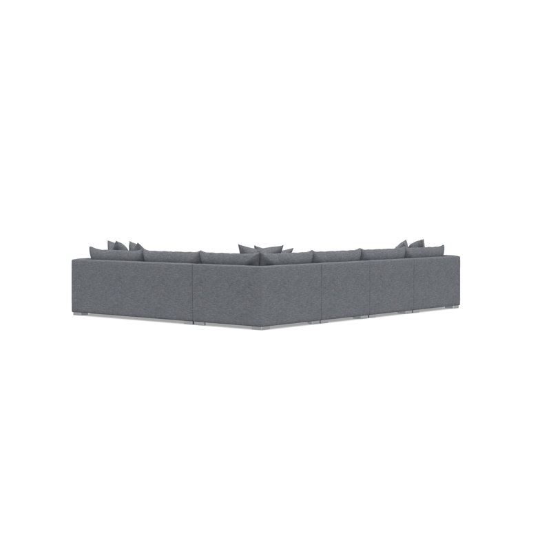 Sectional, Dark Gray Polyester