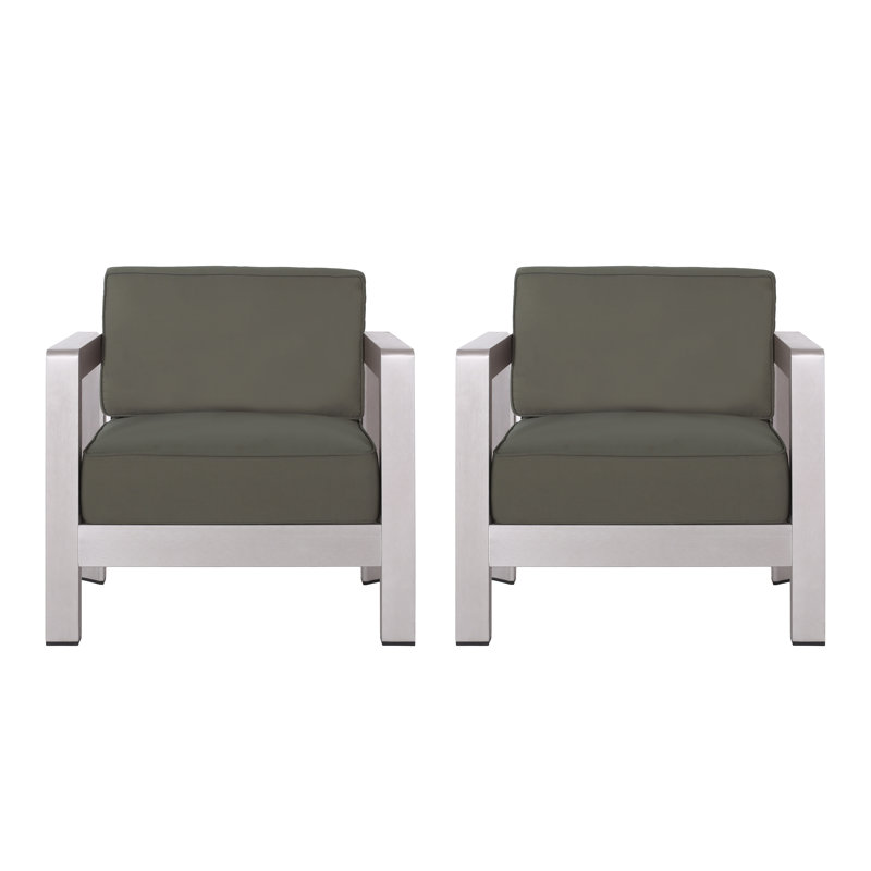 Mcnemar Aluminum Outdoor Lounge Chair, Khaki