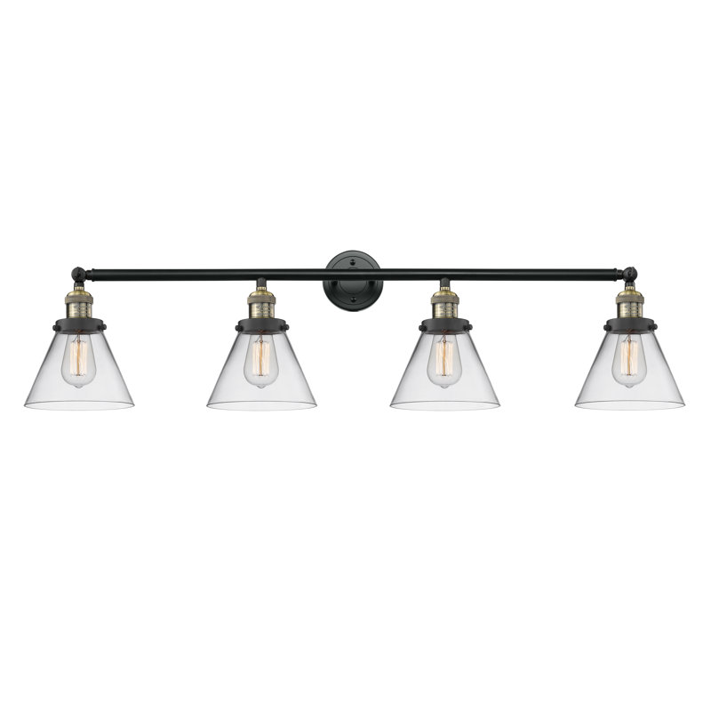 Éclairage pour salle de bain 4 lumières à intensité variable Gebhardt, Ampoule DEL rétro de 3,5 watts, Laiton antique