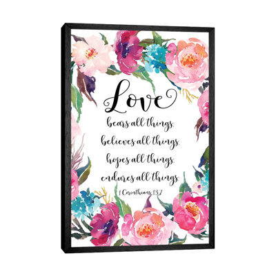 1 Corinthians 13:7 1 Piece Wall Art on Canvas