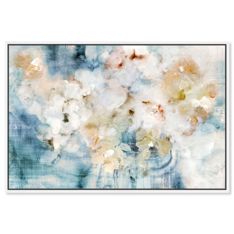 «Flowering Petals Morning», impression sur toile, H 24 po x l 36 po, Cadre blanc
