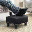 Banc avec repose-pieds Engelsman, repose-pieds capitonné en cuir PU pour le salon-237664709