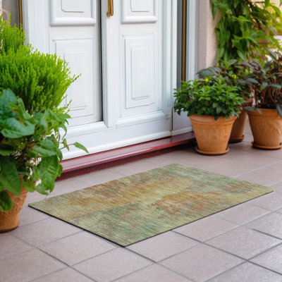 Machine Washable Indoor/Outdoor Claudian ACN1632 Aloe Rug