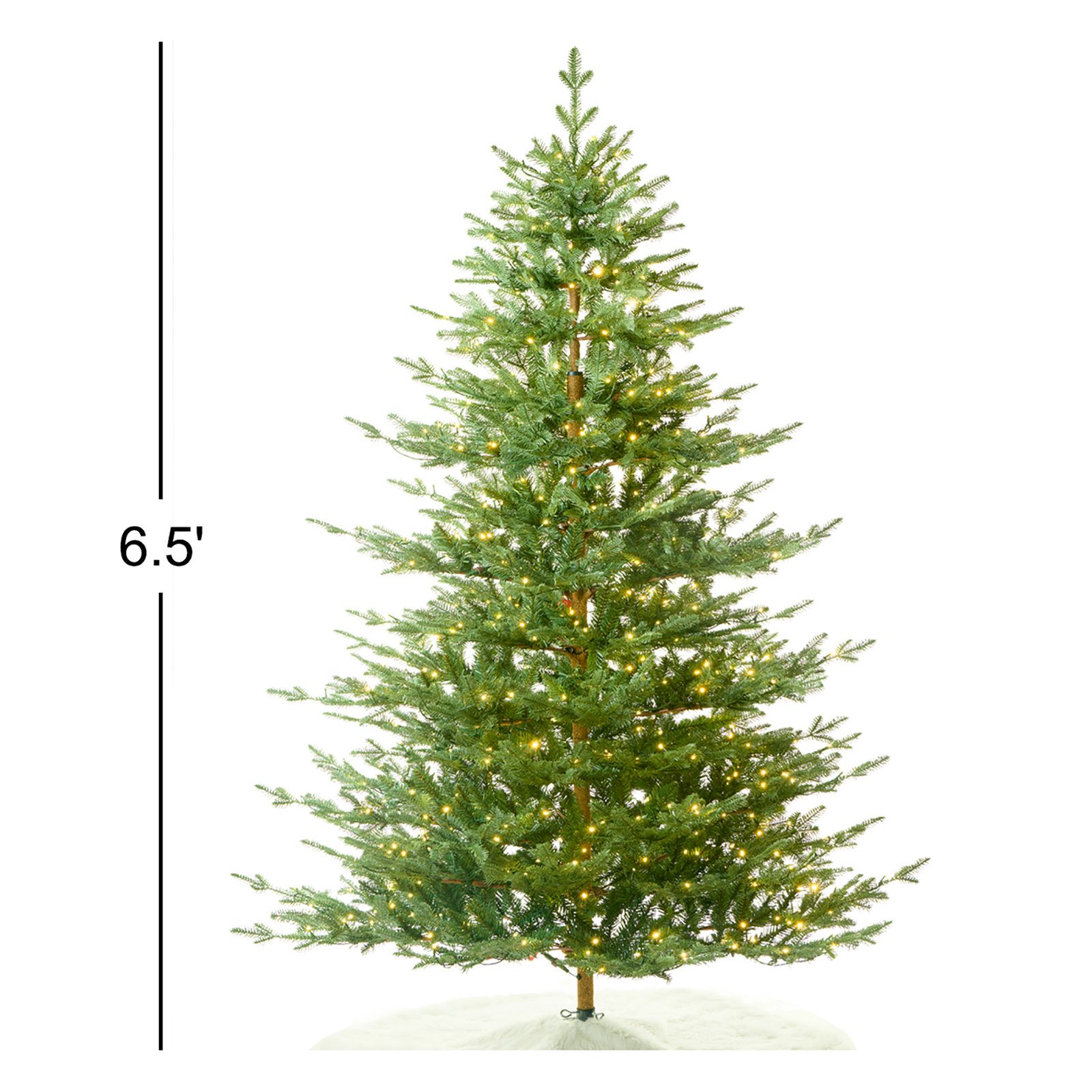 Lighted Artificial Christmas Tree - Stand Included, 6.5ft, Pre-Lit
