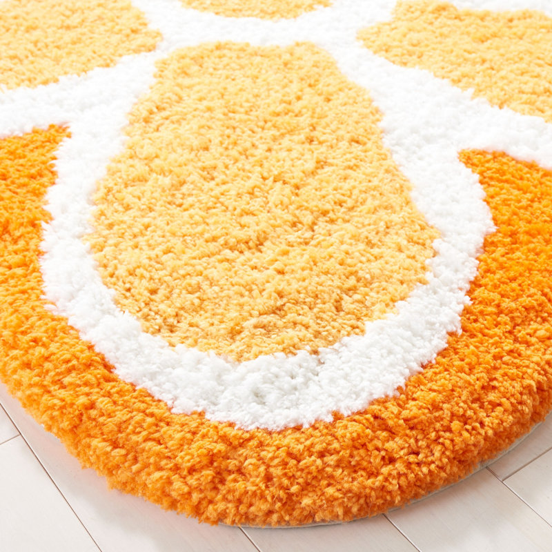 Karroll Novelty Hand Tufted Performance Floral Rug, Round 5'