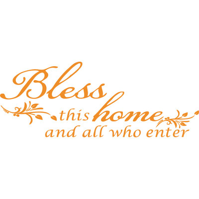 Décalcomanie murale «Bless this home and all qui entre» 