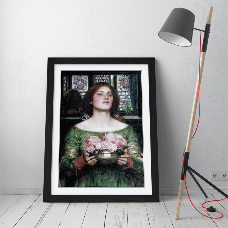 Gather Ye Rosebuds by John William Waterhouse - Single Picture Frame Print on Canvas, Black, 64cm H x 47cm W