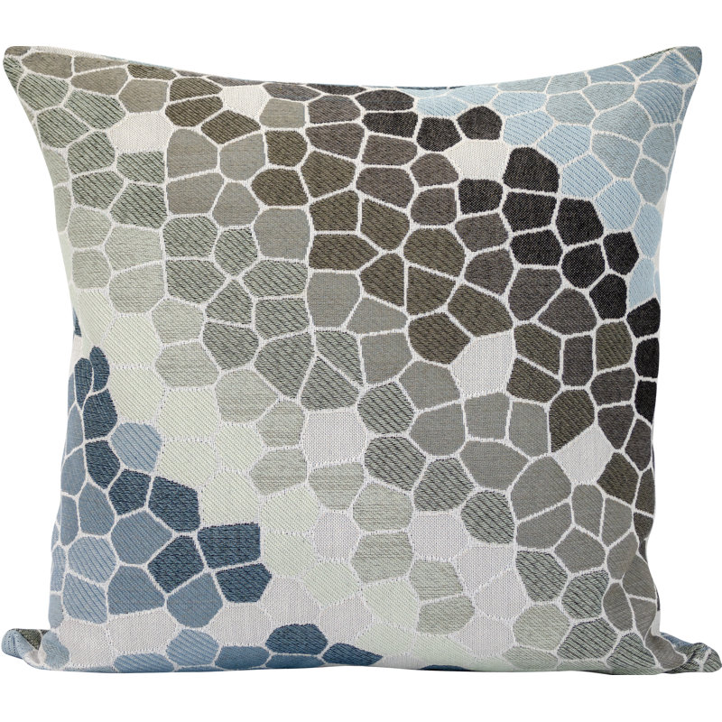 Housse et insert de coussin carré Cobblestone, Gris / Bleu