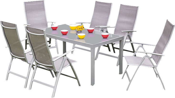 Vallee 6 - Person Patio Dining Set with Rectangular Table, Taupe