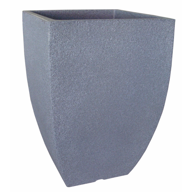 Pot à fleurs en plastique Chris, H 17,3 po x l 11,8 po x P 13 po, Gris anthracite