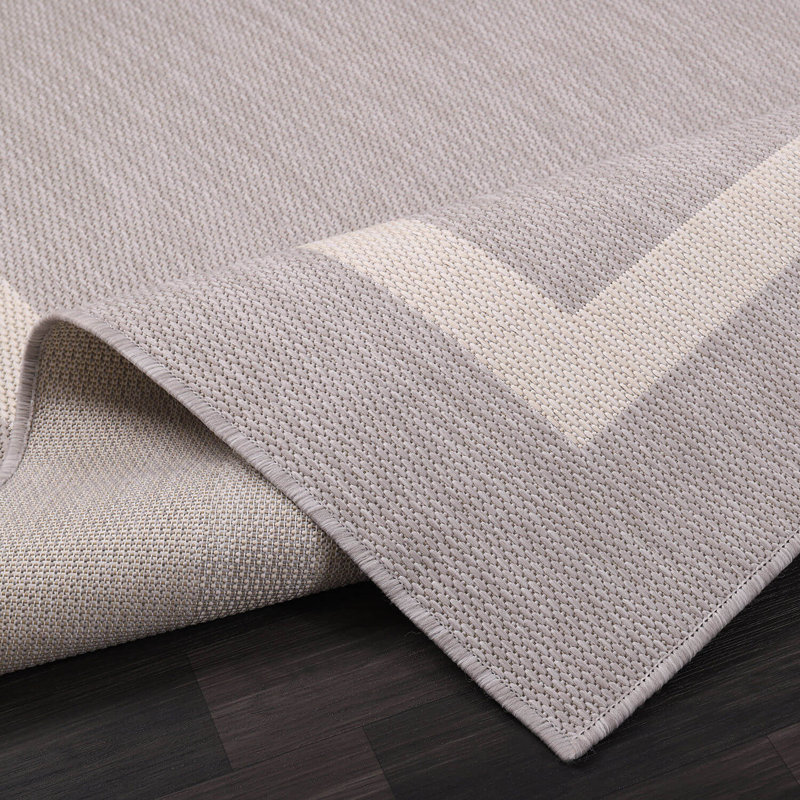 Waikiki Geometric Indoor/Outdoor Rug, Gray, Rectangle 8' x 10'