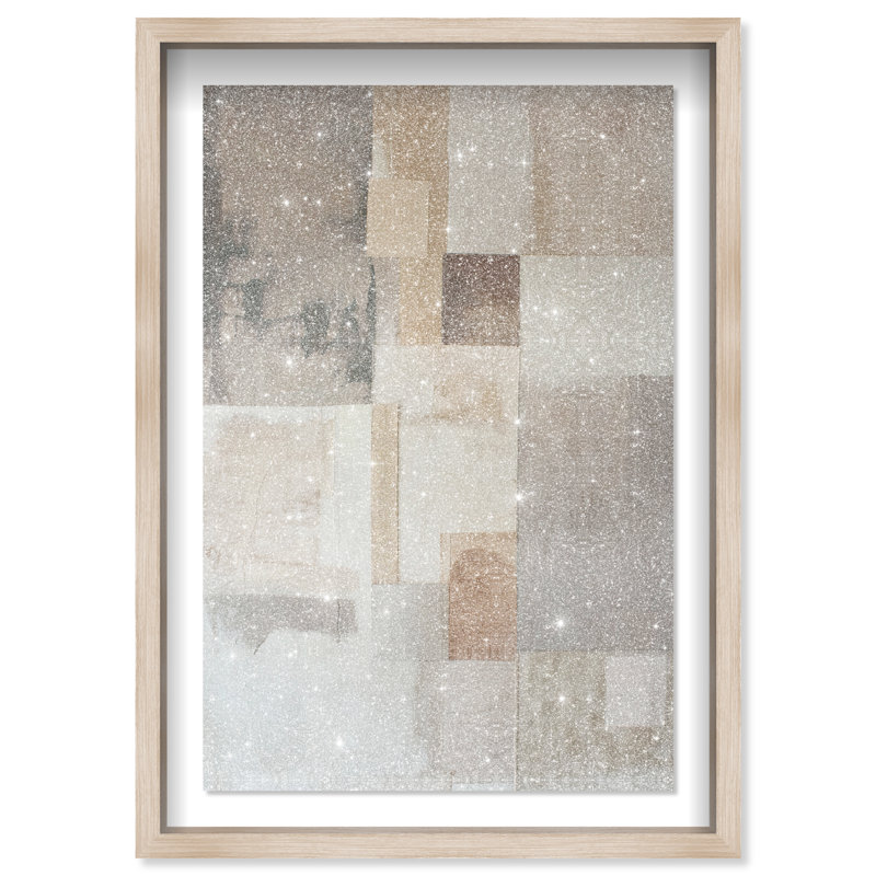 Dustveil (I) Shadowbox Abstract Print by Oliver Gal, Black Frame, 10 x 15, 55.5"H x 37.5"W, Natural Oak Frame