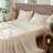 MooMee Sheet Set Extra Deep Pocket 100% Washed Cotton Linen Like Textured Lightweight Breathable-457149651-404490831