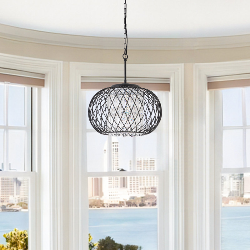Jameice 3 - Light Single Globe Pendant with Crystal Accents