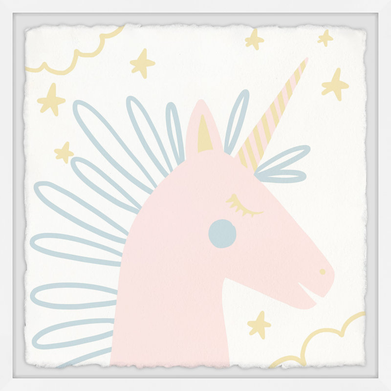Ensemble d’art encadré 2 pièces licorne star Jettie, H 18 po x l 18 po x P 1,5 po