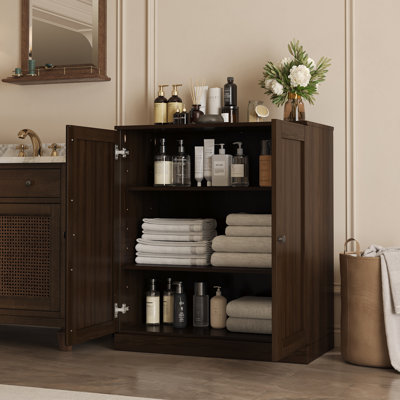 Armoire de rangement de salle de bain 100% bois massif Palace Imports, portes Shaker, tablettes réglables, 32 po de largeur, 35,75 po de hauteur