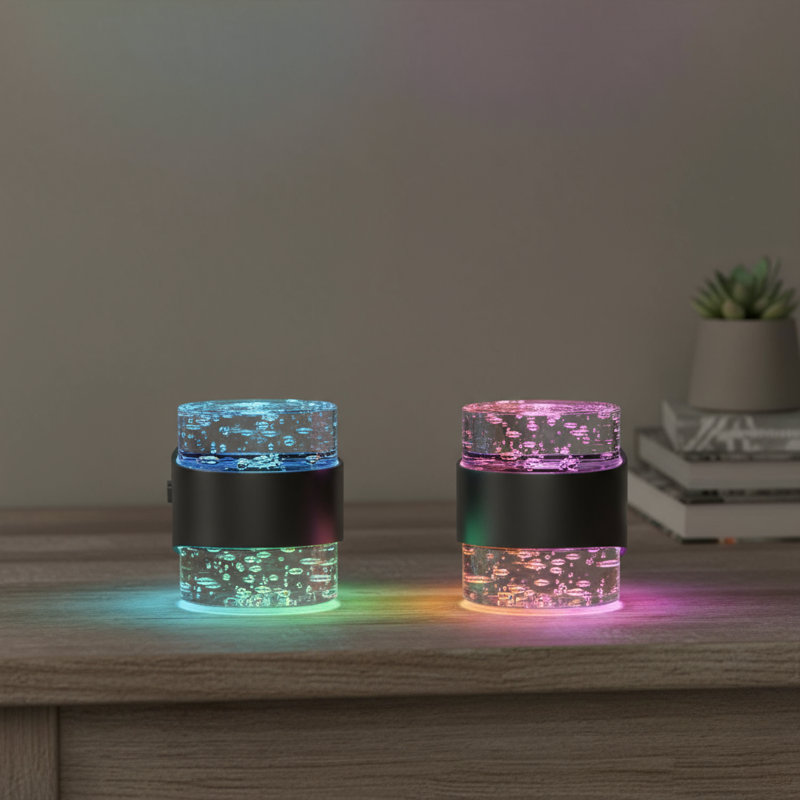 Veilleuse à bulles courte en acrylique avec couleurs 3000K RVB et fonction mémoire