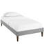 Lit en tissu de polyester et bois avec pieds fuselés carrés Sharon-114939759-114939664