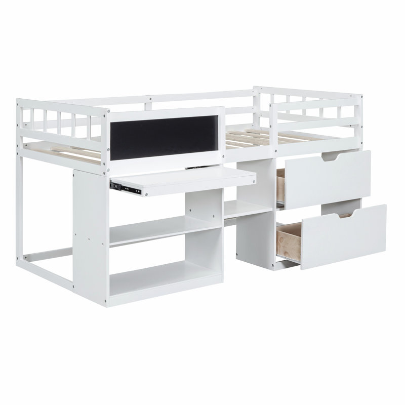 Handford Kids Twin Loft Bed, White