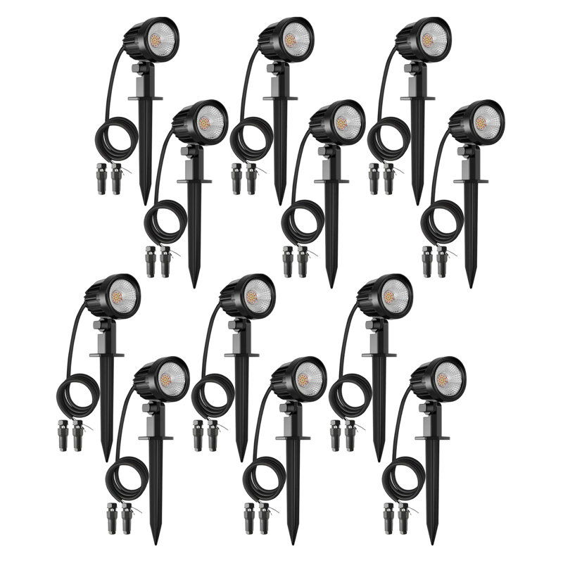 Projecteur à DEL 15 W blanc chaud imperméable à l'eau (ensemble de 12)