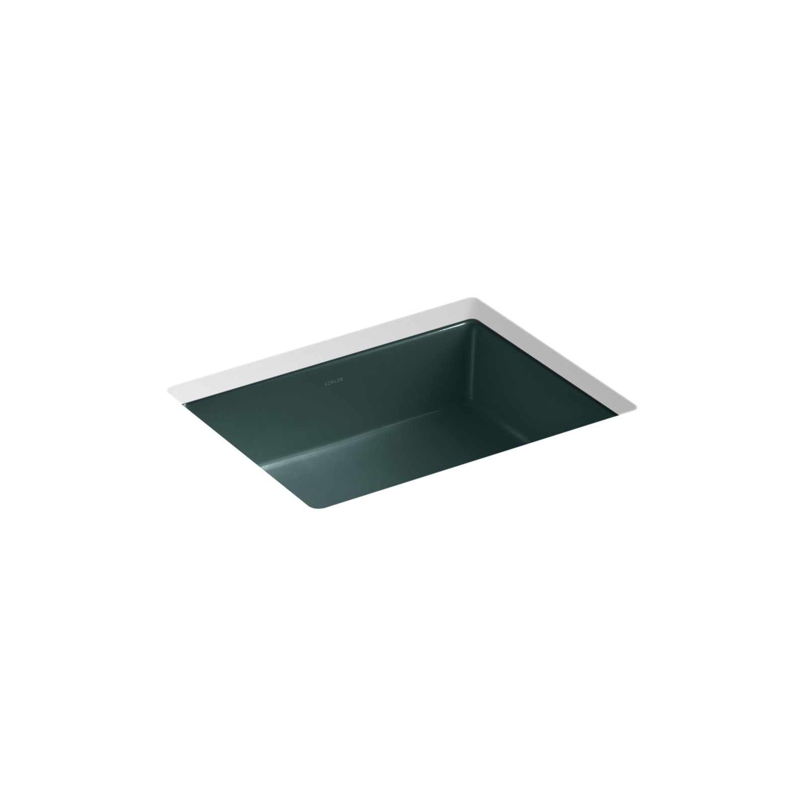 Verticyl Rectangular Undermount Bathroom Sink with Overflow, Teal
