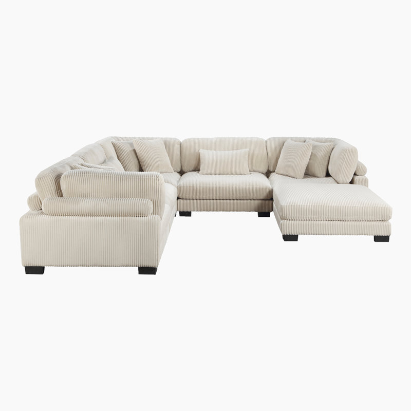 Brinsley 6-Piece 135" Corduroy Modular Sectional Sofa