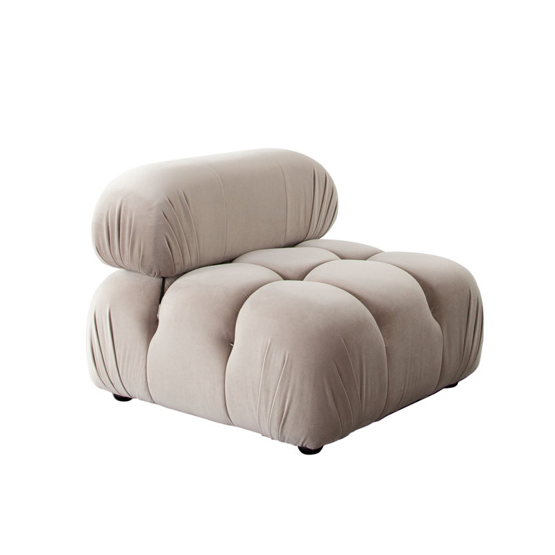 Paloma Armless Chair In Mink Tan Velvet