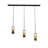 Grand Terrace 3 - Light Solar Black/Cherry Wood LED Kitchen Island Pendant
