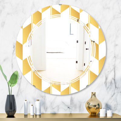 Triple C Geometric Pattern I Modern & Contemporary Frameless Wall Mirror