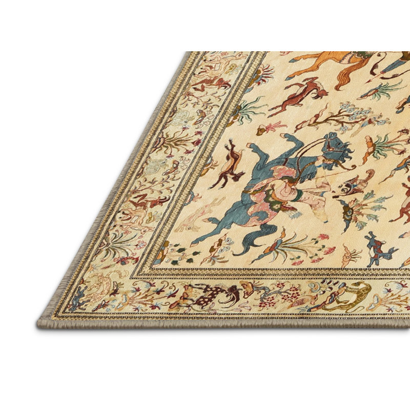 Tapis oriental tissé à la machine Caylah, Rectangle 7 pi x 10 pi