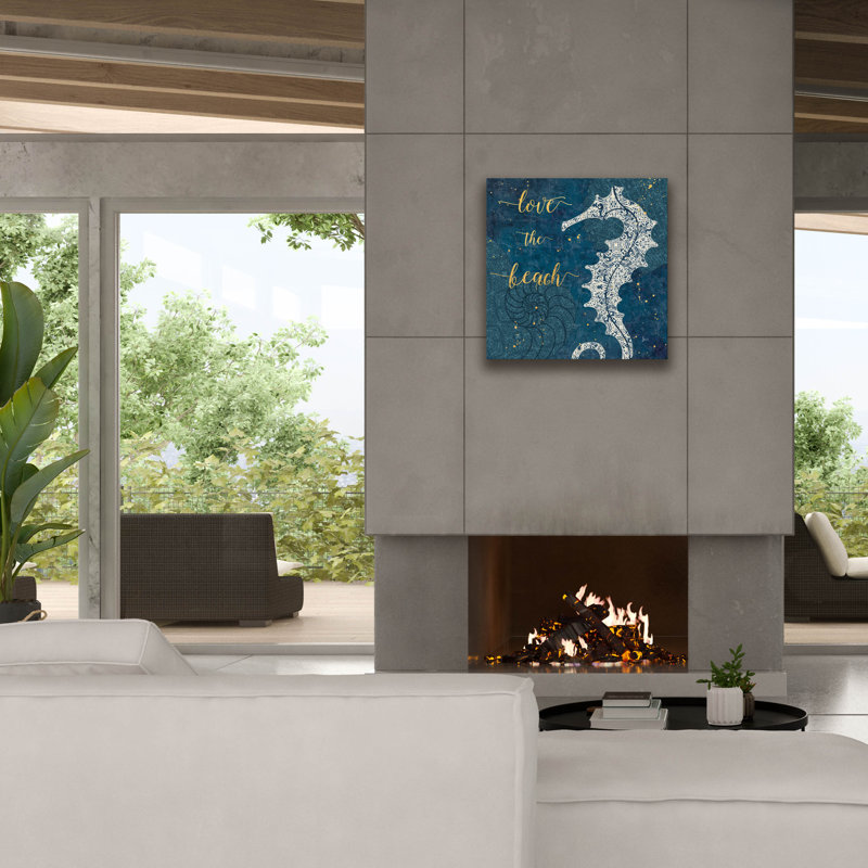 Art mural sur toile Beachcrest Home ™ «Coastal Lace VII» par Jess Aiken, H 26 po x l 26 po x P 1,5 po
