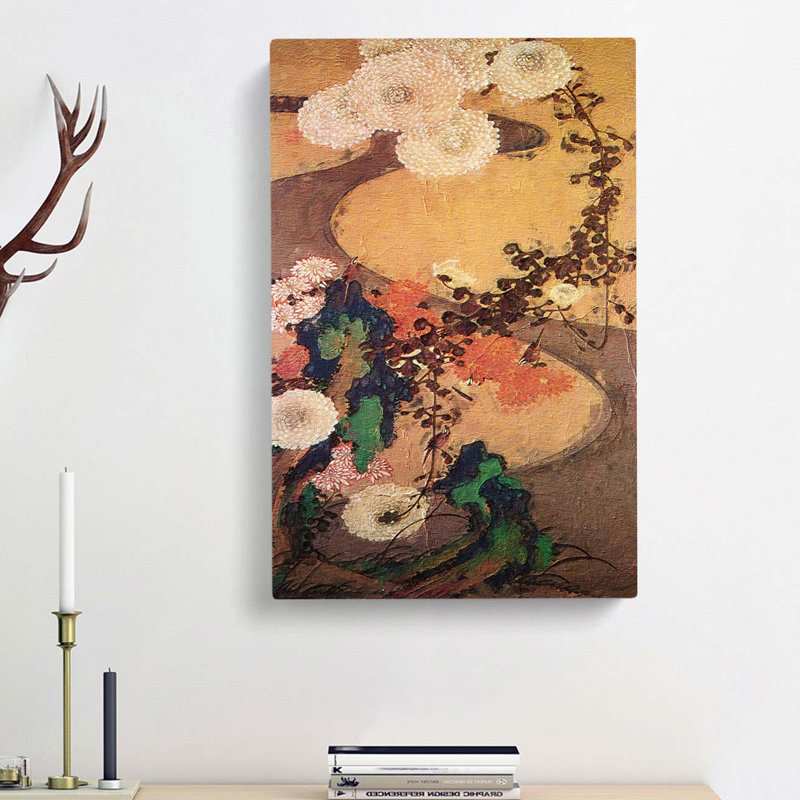 Chrysanthemums & Birds by Ito Jakuchu - Wrapped Canvas Painting, 60cm H x 40cm W x 3cm D