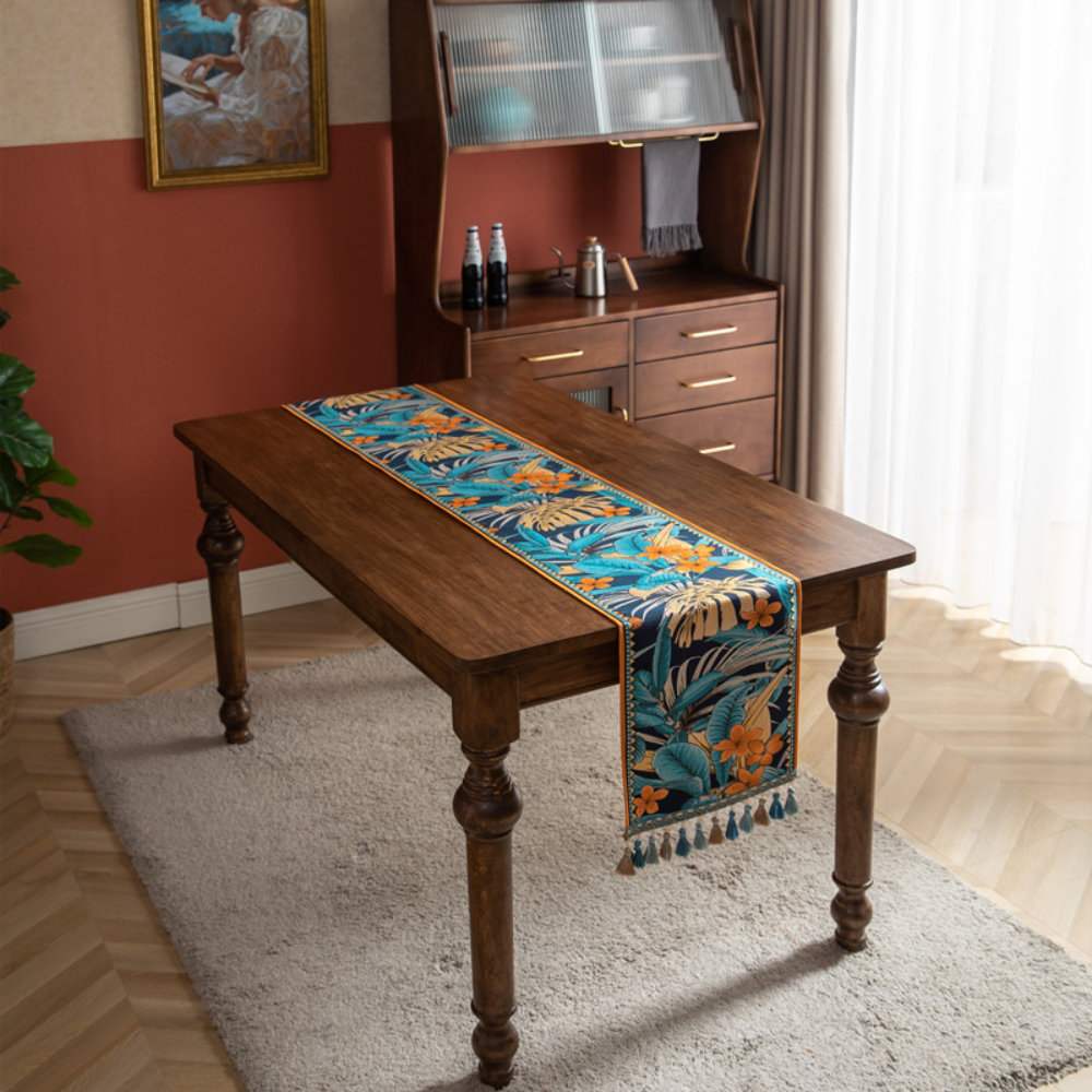 Bayou Breeze Arlex Rectangle Floral Polyester Table Runner | Wayfair
