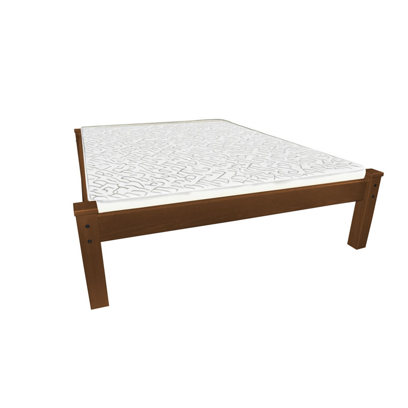 Brown Solid Wood Queen Bed Frame
