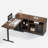 Adonia 67" L-Shaped Adjustable Standing Desk With 2 File Cabinets, AC/USB, Sit-Stand Home Office Desk-344465866