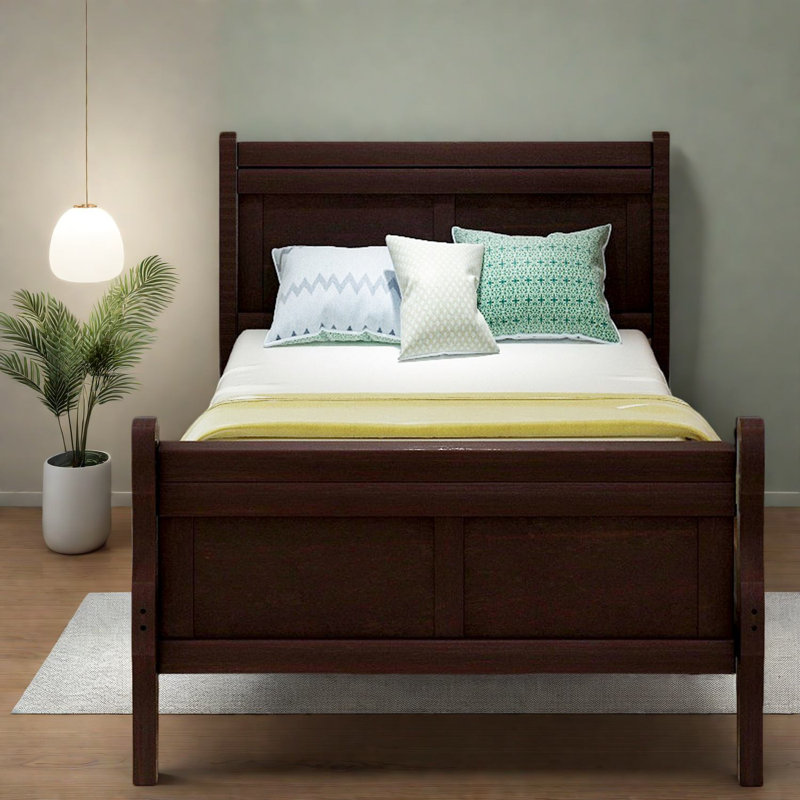 Lit-bateau en bois durable avec tête de lit, design moderne pour la maison