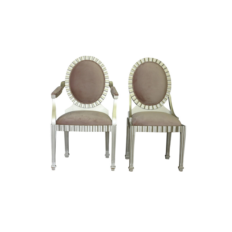 Chaise d'appoint rembourrée rose Karmila