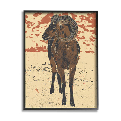 «Abstract Vintage Ram Round Animal Horns» par Ziwei Li, reproduction d'art graphique