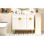 Meuble-lavabo de 36 po avec lavabo en résine, meuble-lavabo moderne, armoire de rangement avec porte à fermeture en douceur et porte rabattable