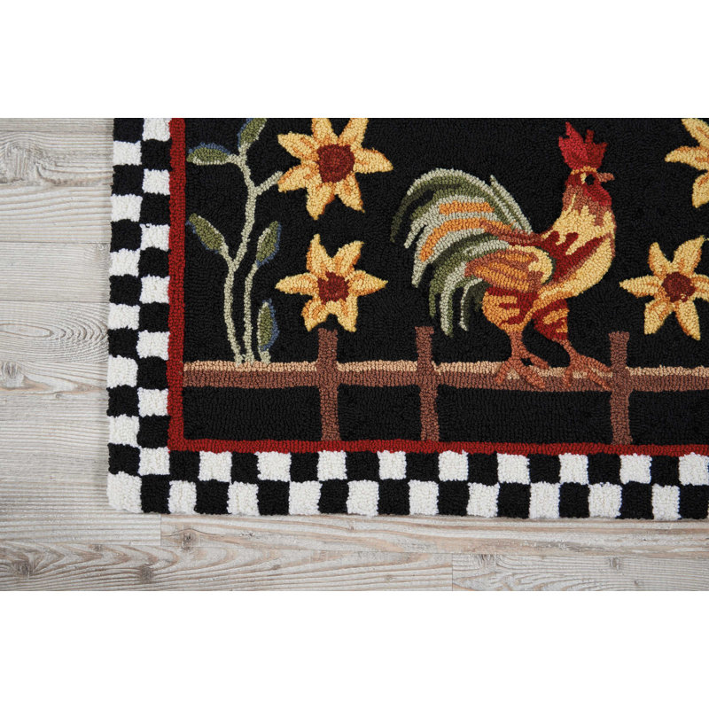 Tapis noir / rouge Zeitz, Rectangle 1 pi 8 po x 2 pi 9 po