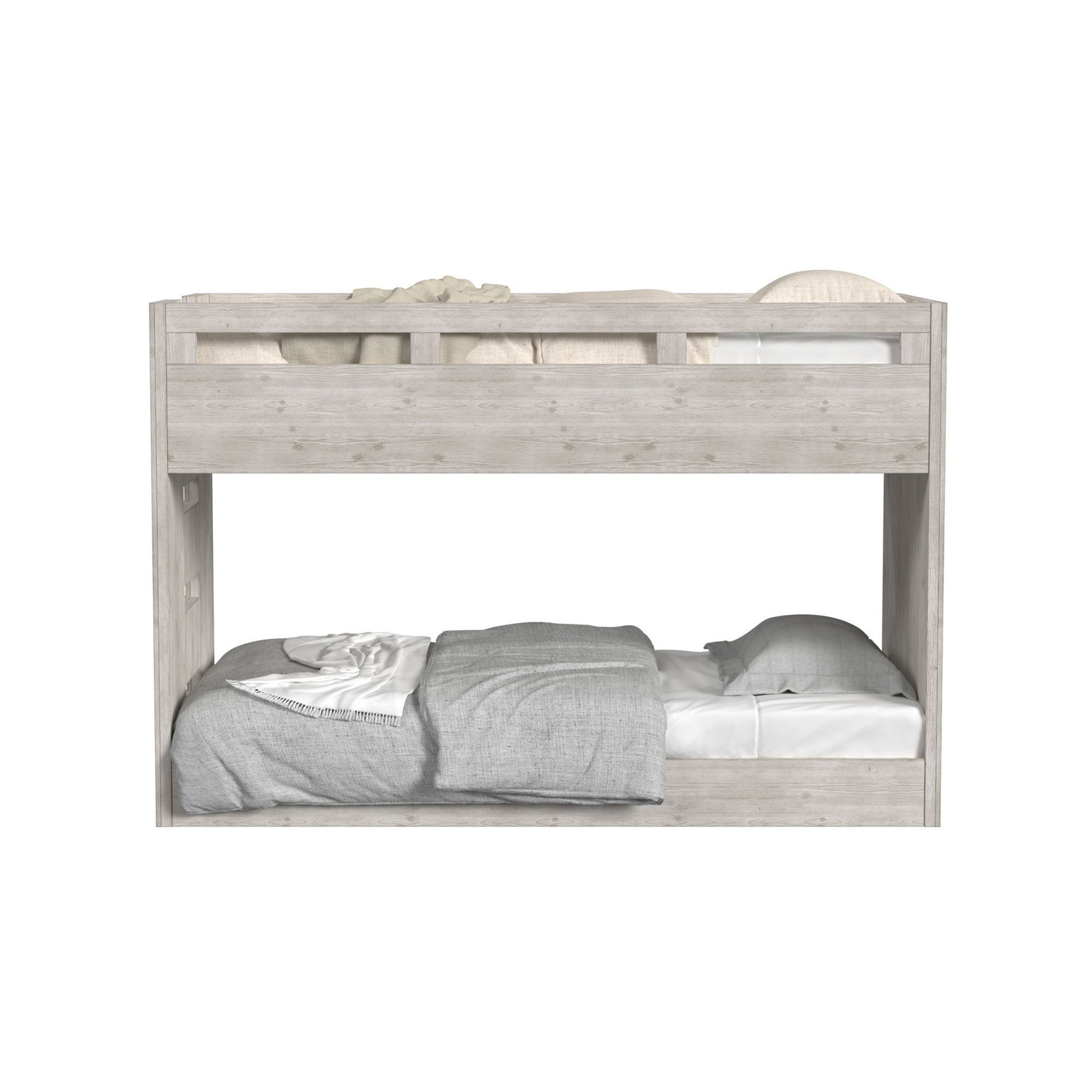 Jemma Solid Wood Bunk Bed, Washed Linen, Twin over Twin