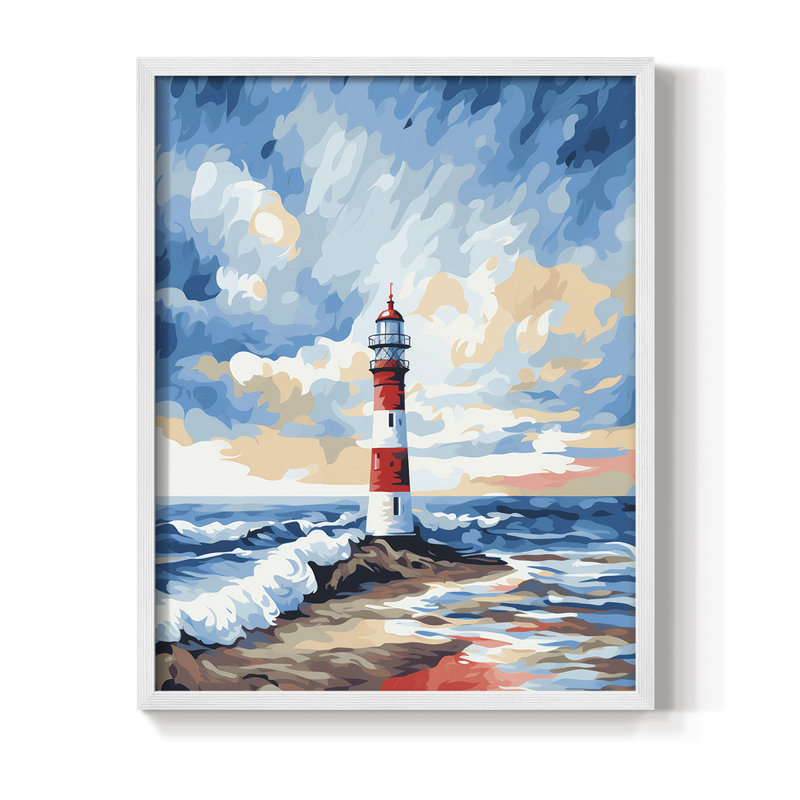 NAUTICAL Series Dxxxi, reproduction encadrée - bois massif, H 11 po x l 9 po, Blanc