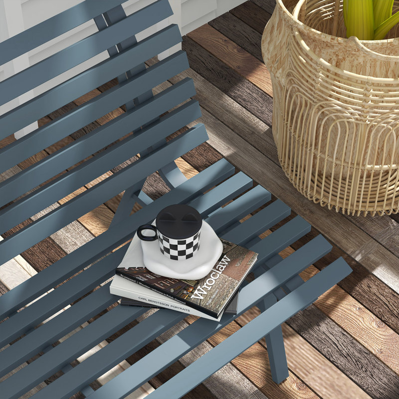 Banc de jardin en aluminium Melnick, Bleu