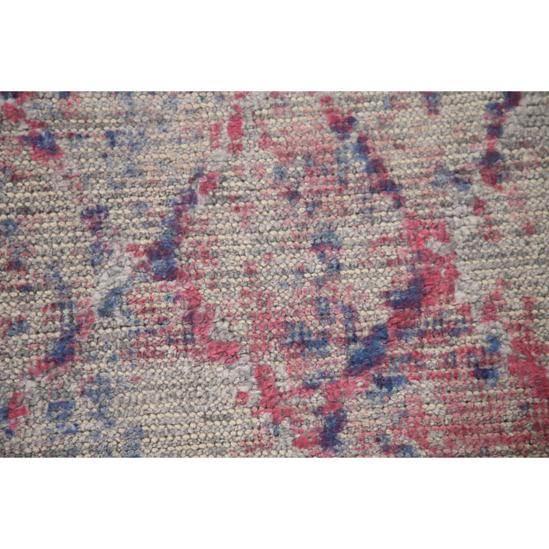 Tapis à motif treillis moderne et abstrait 8 x 10