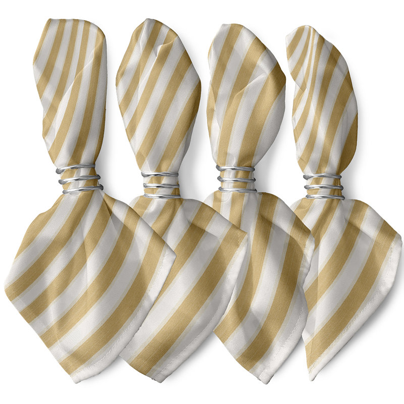 Harman Polyester Striped Square Napkin, Yellow