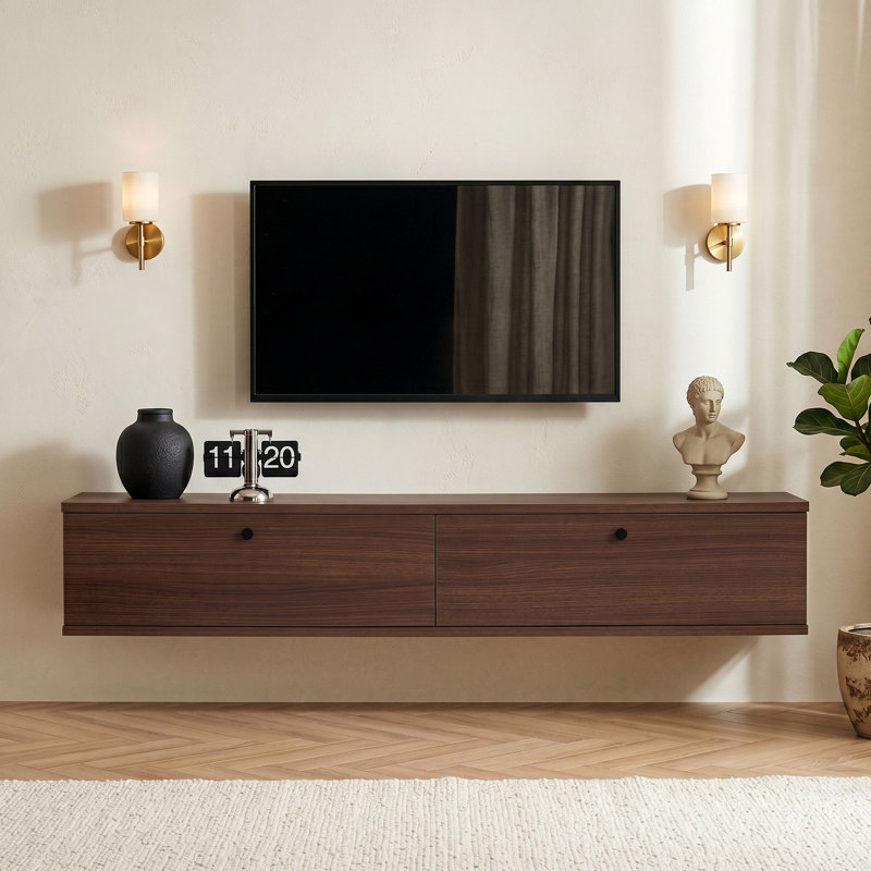 Meuble télé, H 9,84 po x l 55,12 po x P 9,84 po, Walnut