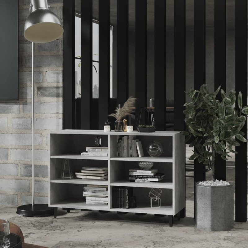 Ayanti 70cm H x 103.5cm W Bookcase, Concrete Grey